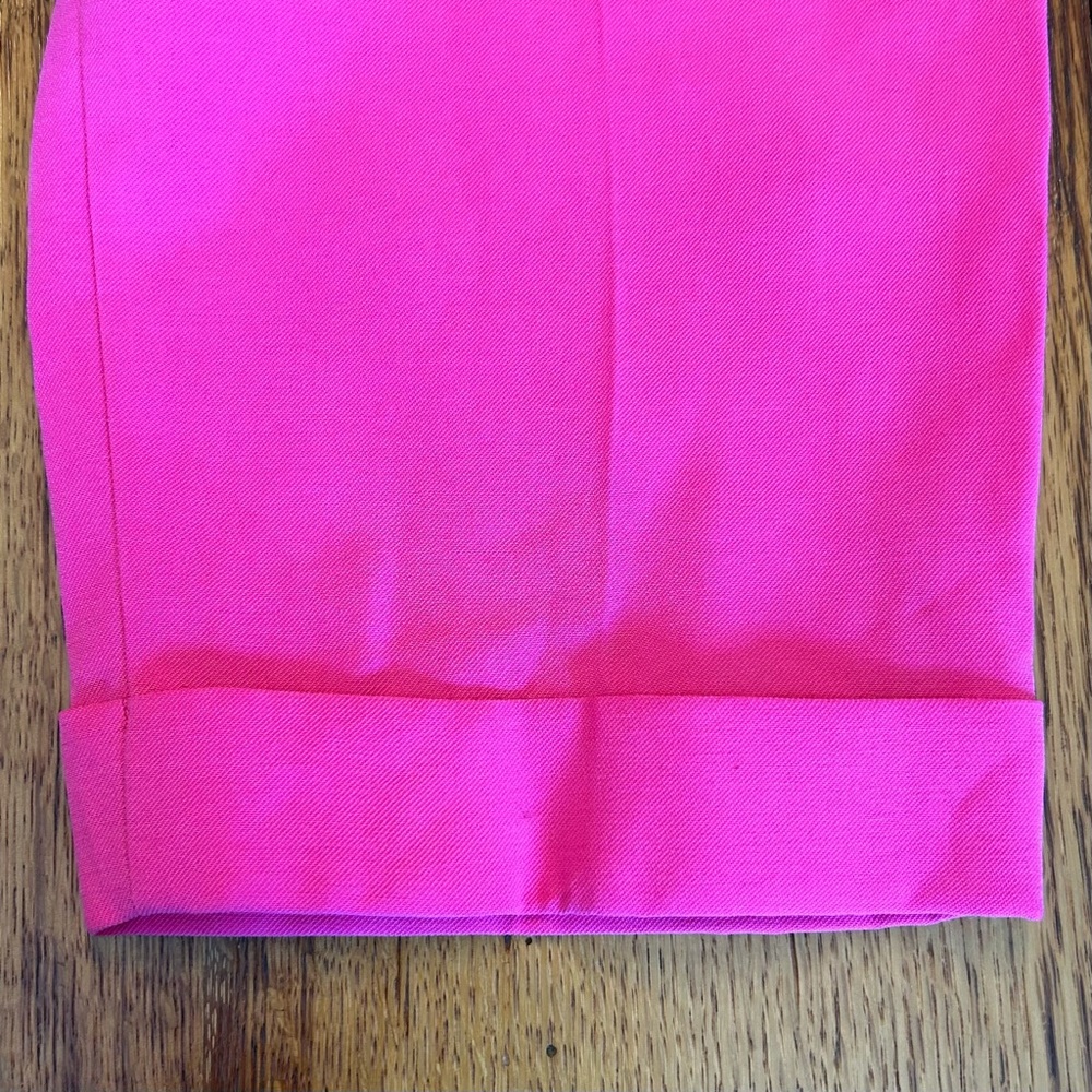 NWT ZARA Single Pleat Cuffed Ankle Dress Pant Women’s SZ Small in Hot Pink - Picture 4 of 8